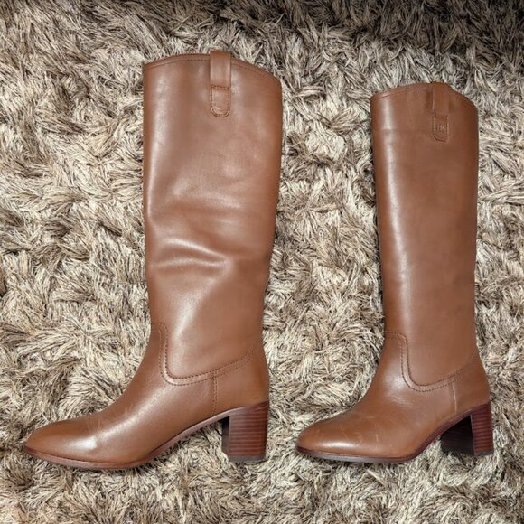 Ralph Lauren Carla Burnished Dark Mahogany Leather Tall Boot 8 NEW SOLD OUT - Picture 4 of 9